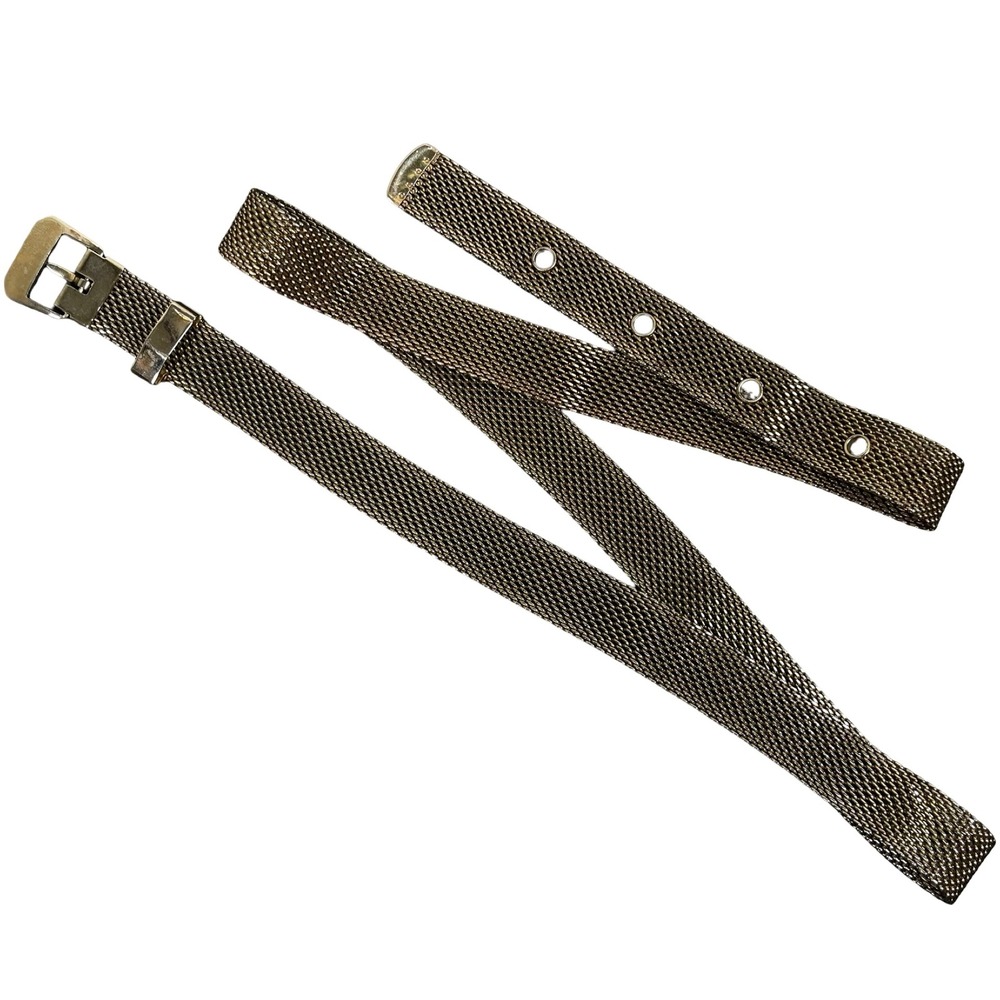 Vintage Silver Gunmetal Mesh Metal Skinny Belt 28" Renaissance Armor‎ 90s Grunge